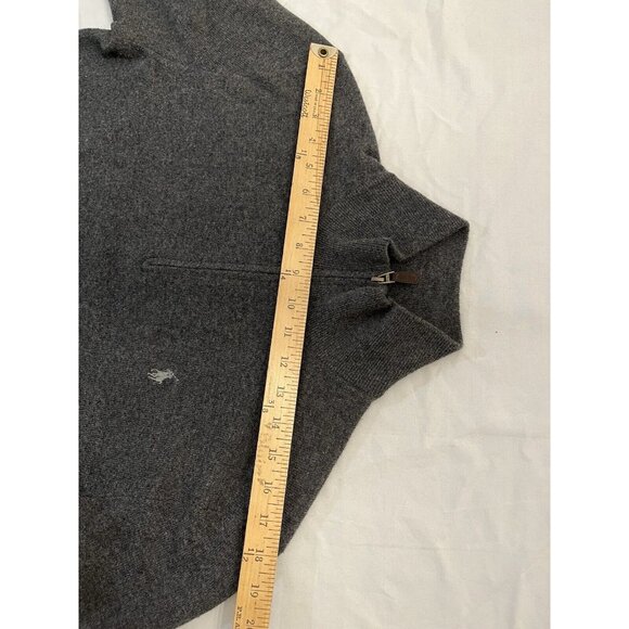 Polo Ralph Lauren Cashmere Gray Charcoal 1/4 Zip Sweater Size Medium Mint! - Picture 3 of 12